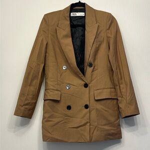 Zara brown/tan oversized blazer size xs